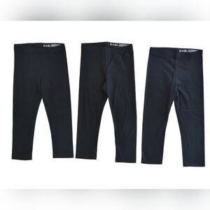 Girls 3 Pack Black Capri Leggings (Size M 7/8) - Wonder Nation